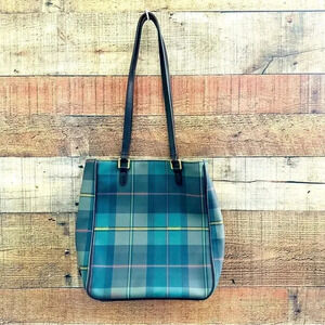 Rare Y2K Vintage Ralph Lauren Coated Canvas Leather Shoulder/Tote Bag